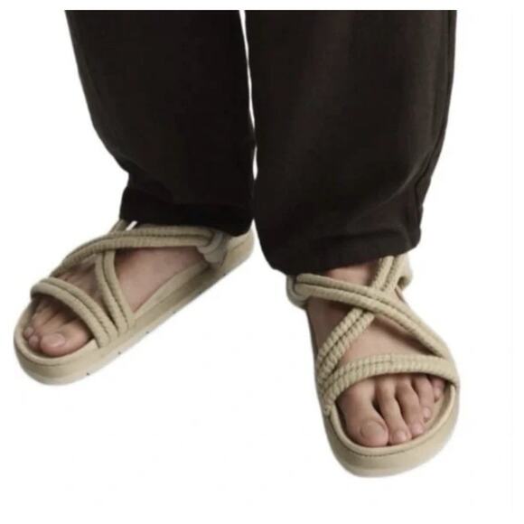 Zara Rope Sandals Womens Size 41 Beige 2713/120. - Picture 2 of 9